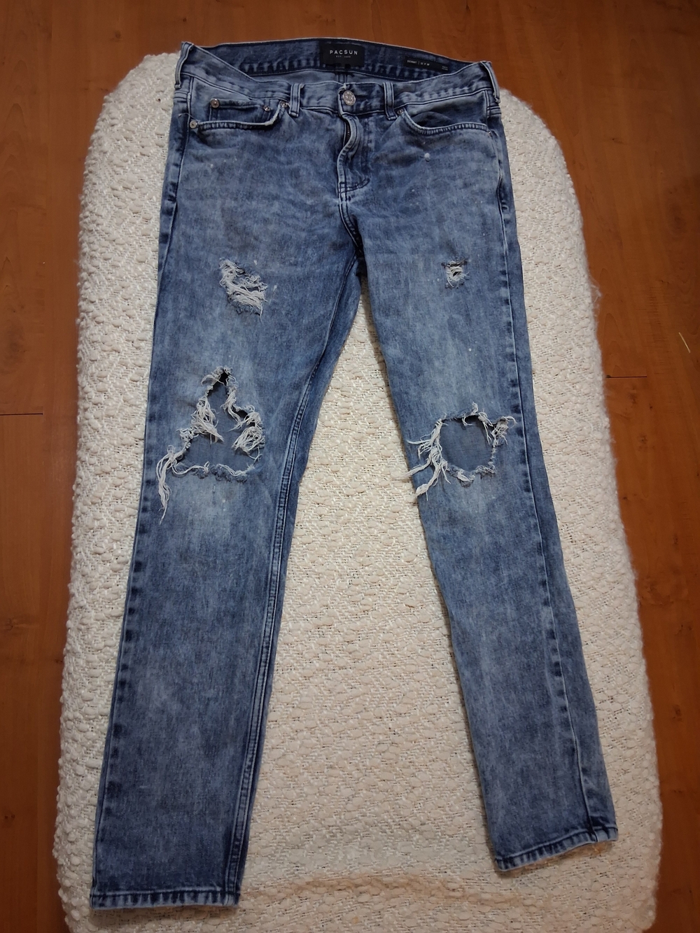 Women PacSun Distressed Skinny Jeans Blue Size 32x30💙